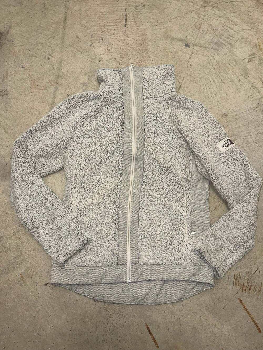 The North Face Women's Furry Fleece Full Zip Jacket Gray Small